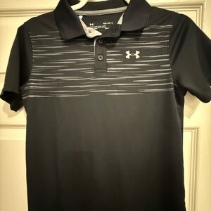Under Armour boy’s large Black and Gray Polo